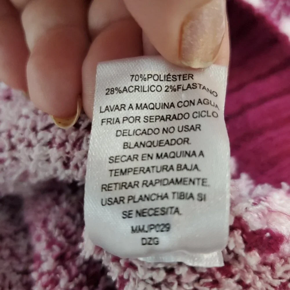 Derek Heart Cropped Bow Sweater Womens Size Large Soft Warm Comfy Preppy Purple - Picture 5 of 11